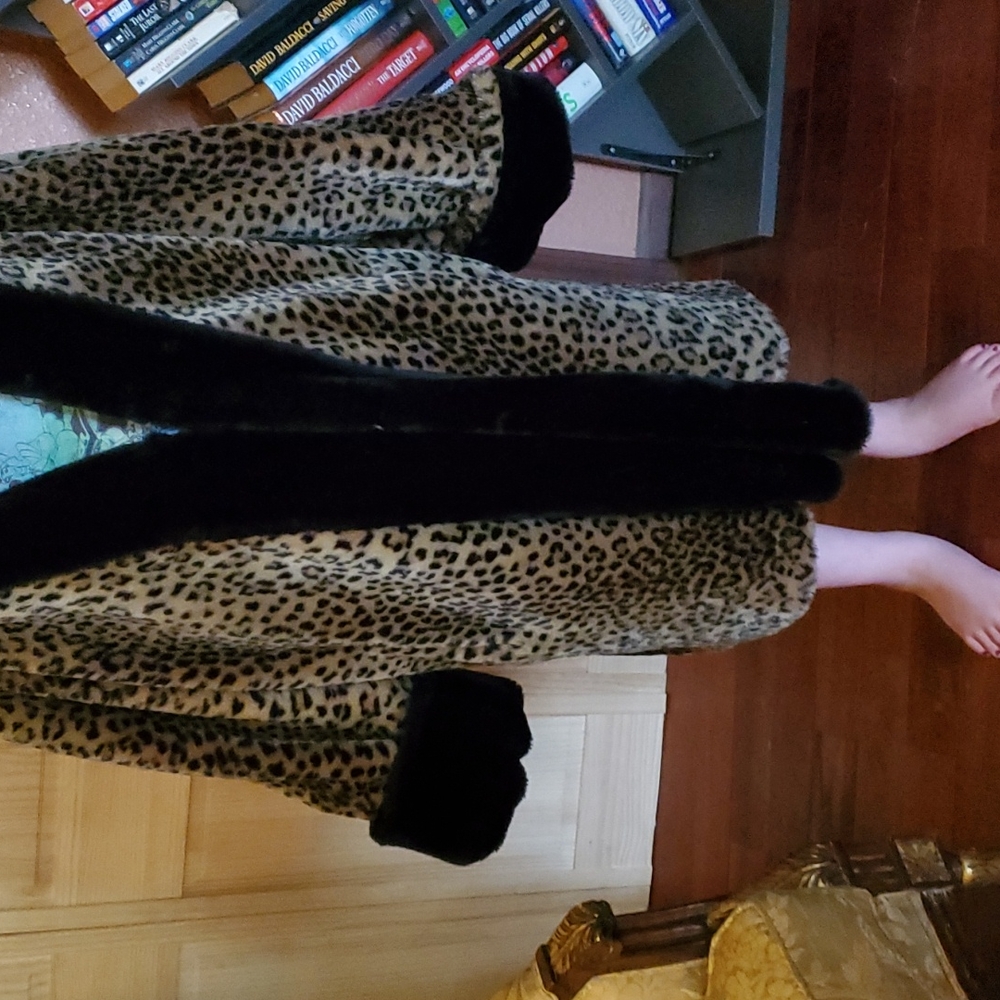Faux fur swing style coat